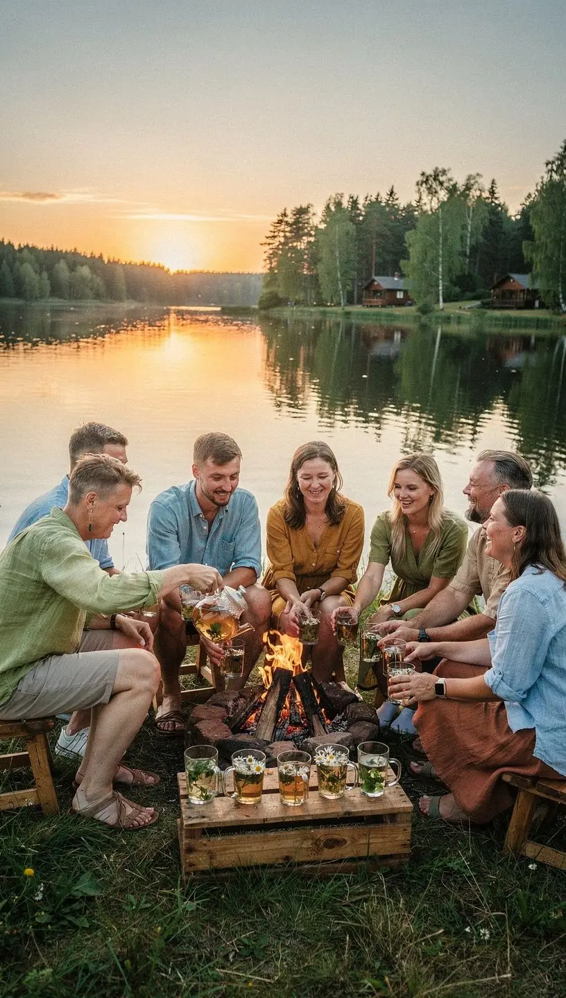 Natūralios žolelių arbatos dėžutė su aiškiais ženklinimais apie raminamąjį poveikį.