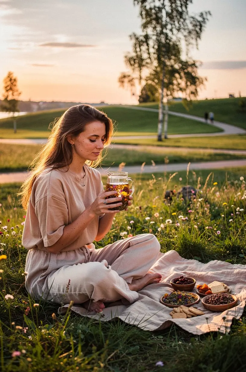 Ritualas: žvakės, žolelių arbatos puodelis ir knyga – vakaro ramybės simbolis.